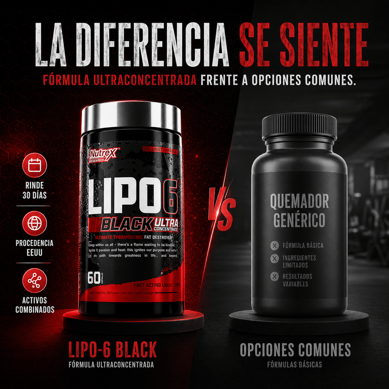 Quemador de grasa - LIPO 6 BLACK ULTRA CONCENTRATED STIM FREE NUTREX