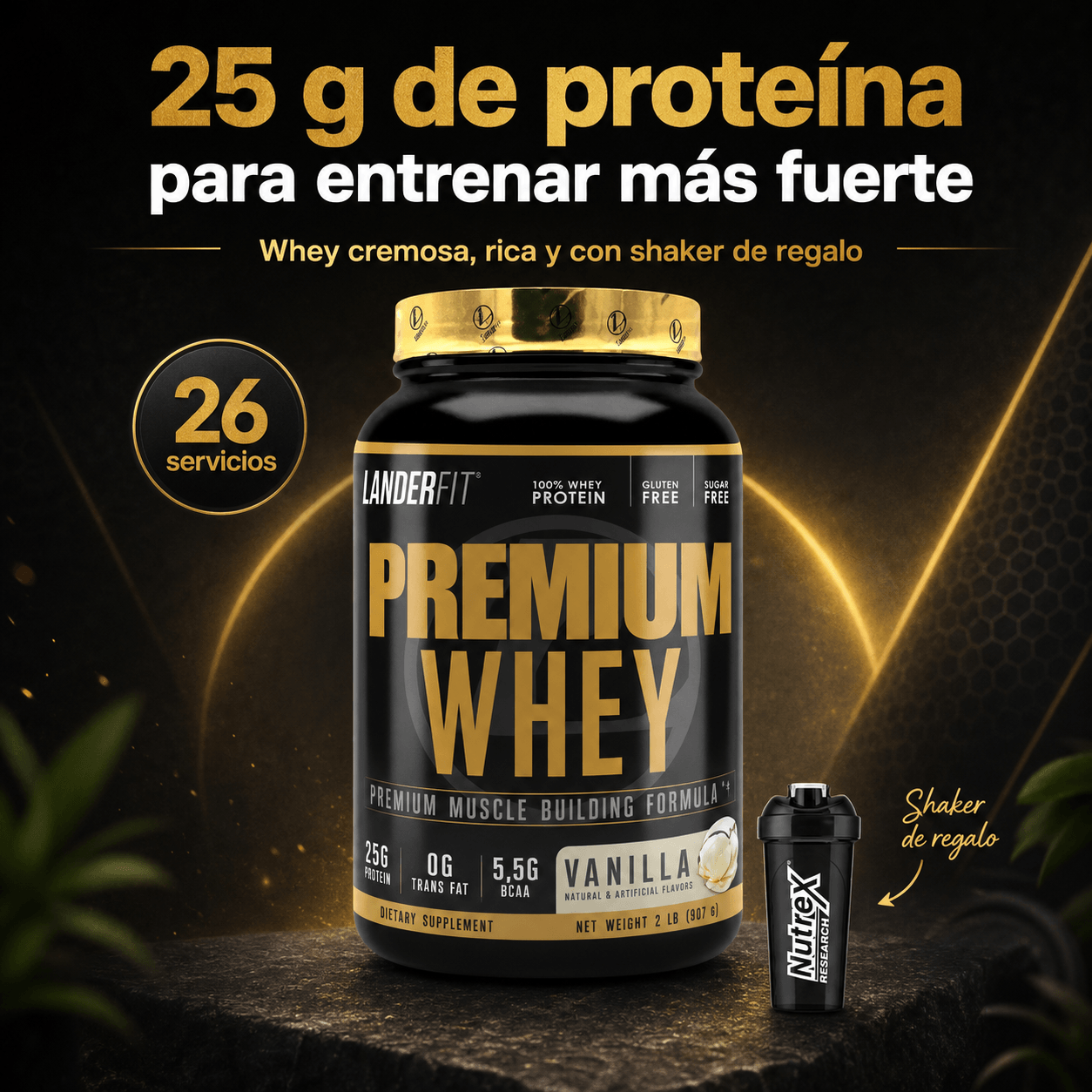 Proteina en Polvo LanderFit Premium Whey