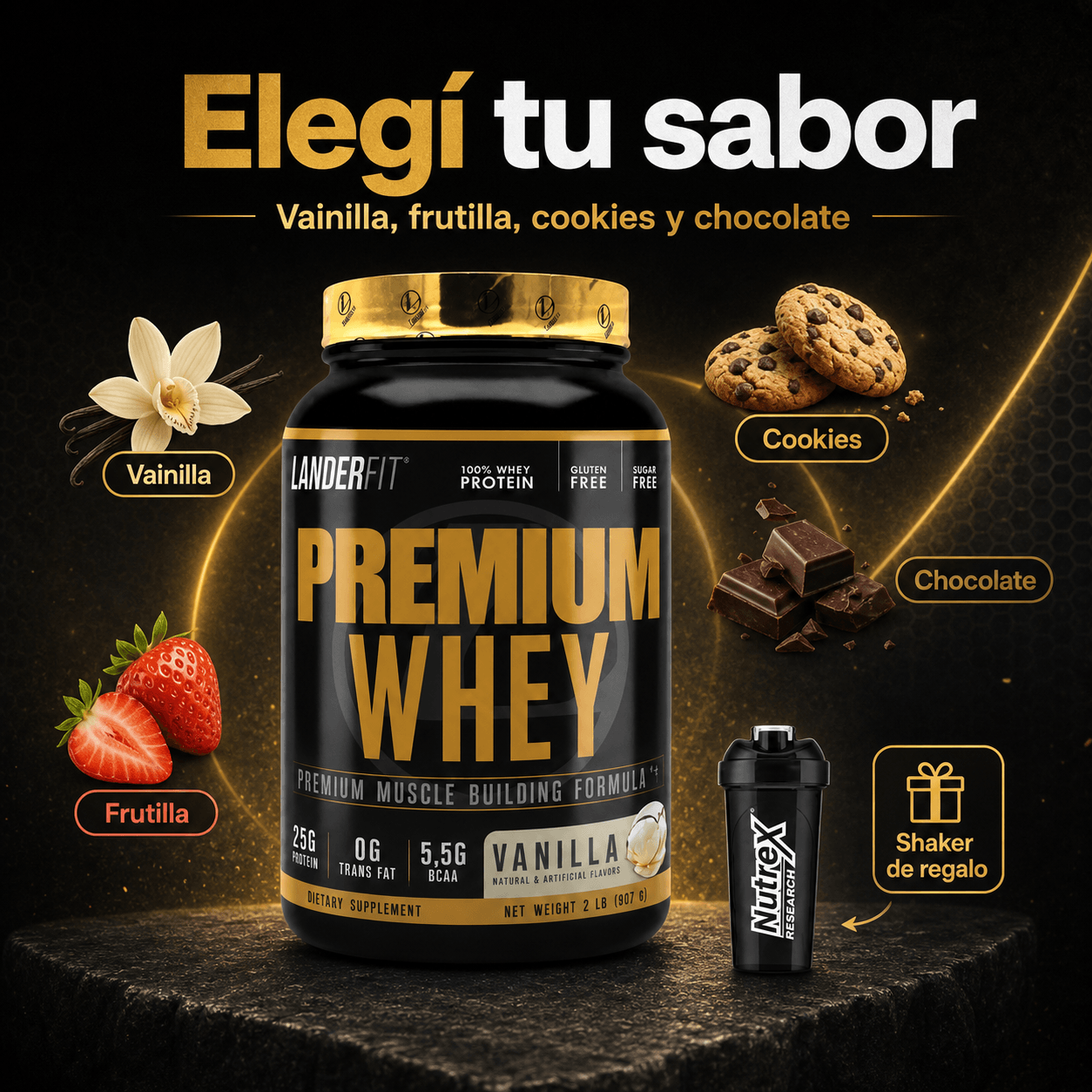 Proteina en Polvo LanderFit Premium Whey