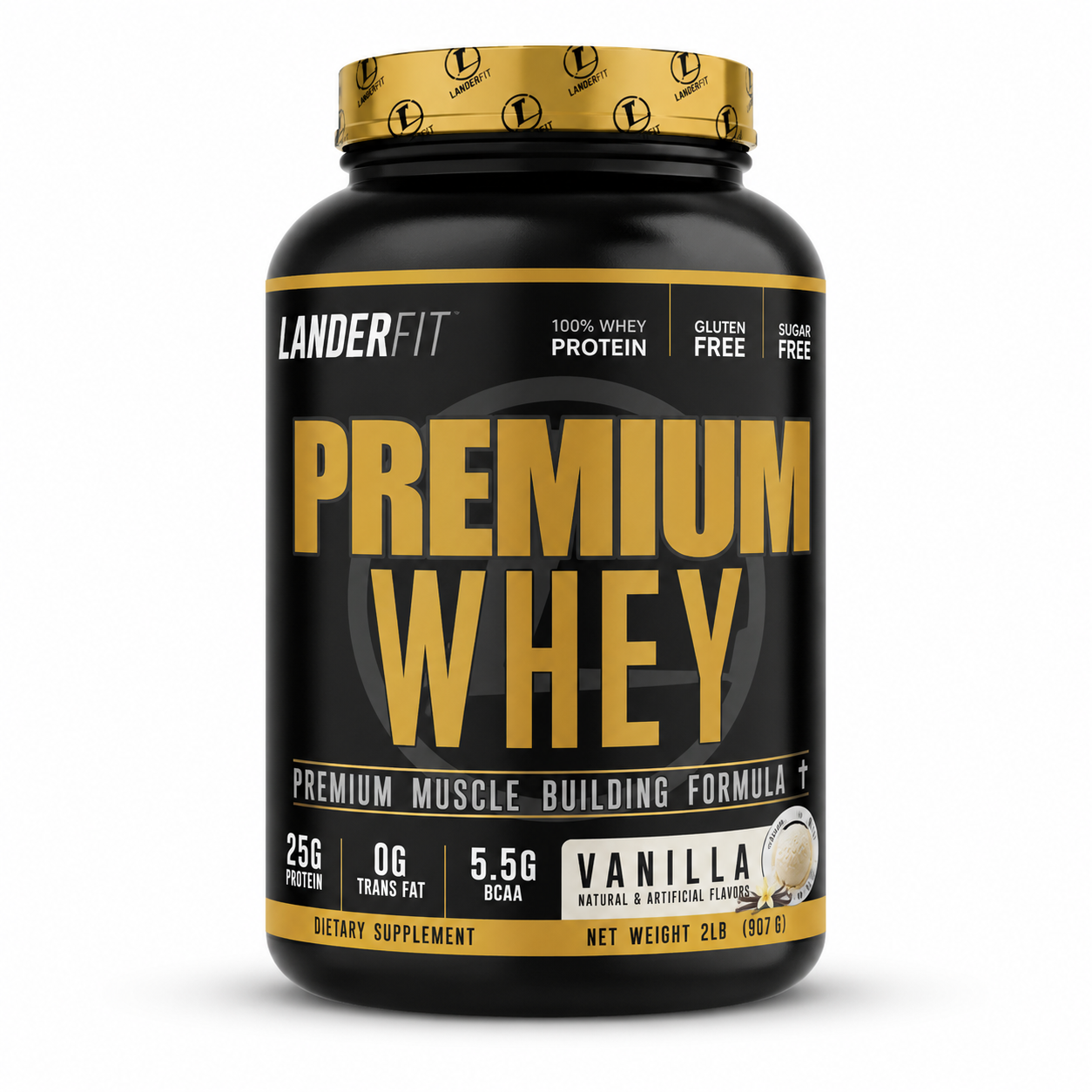 Proteína LanderFit Premium Whey 2LB con shaker de regalo